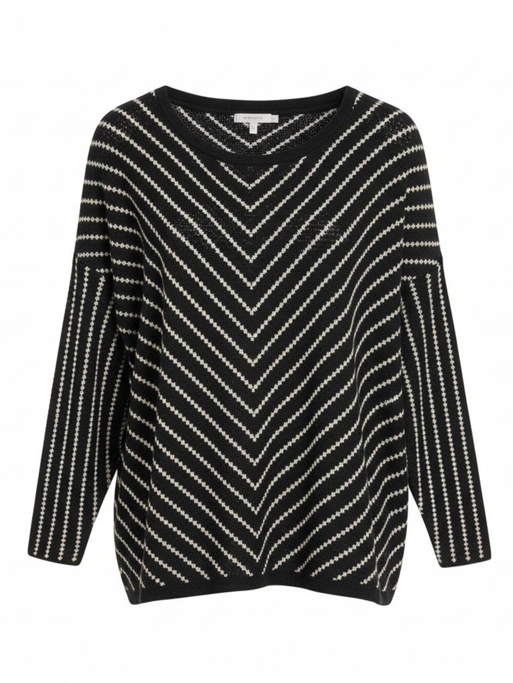 Reitmans Black & White Striped Boxy Fit Top - Size Medium